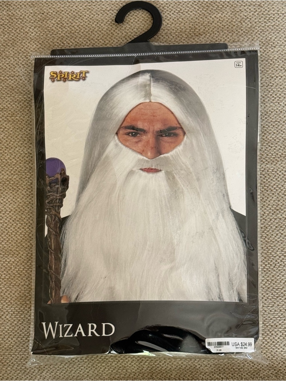 Spirit Long White Wizard Wig with Full White Beard
